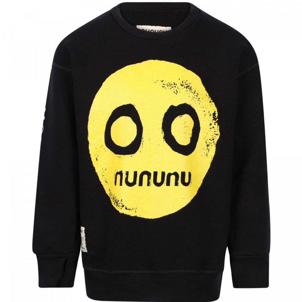 Nununu Logo Smile Sweatshirt in Black